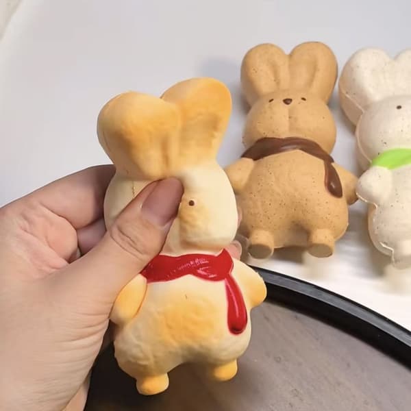 Söt mjukiskanin, mjuk och långsamt återstudsande squishy-kanin - Stor 18 cm, vit