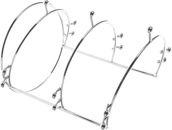 Tre-etagers krone-displaystativ metalstativ sølv metal krone-displayholder hårbøjleholder