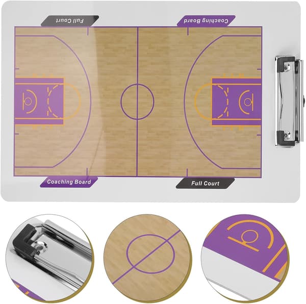 Dubbelsidig coach-tavla för basket med whiteboard-yta