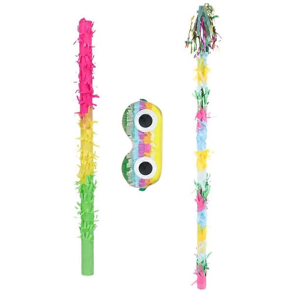 Blindfold Piñata-tilbehør Bind for øjnene Farverig pind Legetøj til piñata til mænd 1 sæt