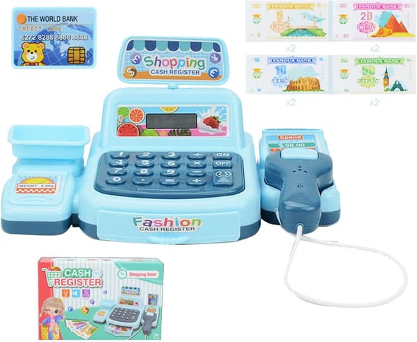 Leksakskassa, färgglad minikassa för barn, simulerad rollspelsupplevelse, plast, 1 set