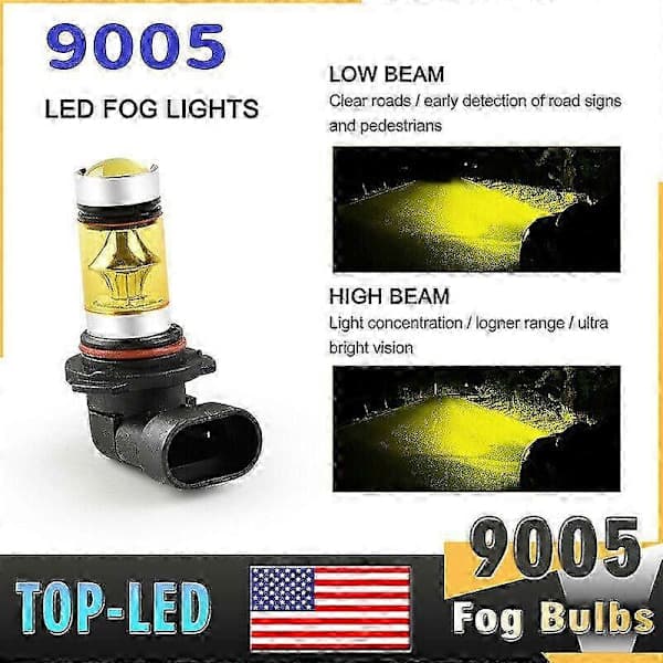 9005 Hb3 LED-dimljus varselljus DRL strålkastarsats 3000K gul hög