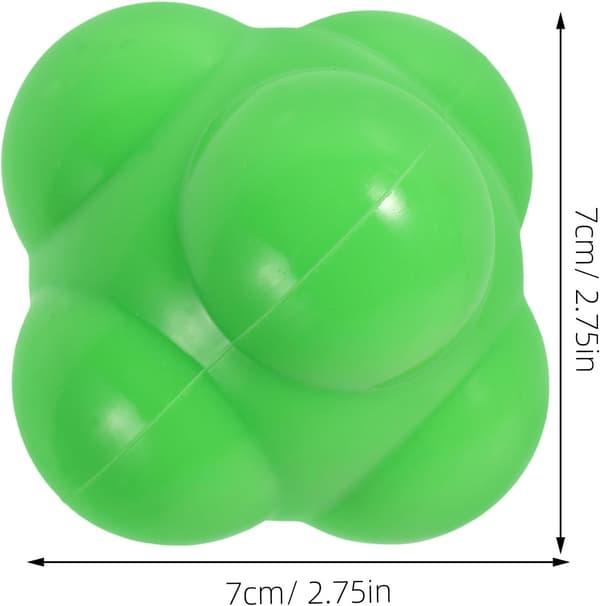 Hexagonal reaktionsboll i silikon 68 mm stor grön för smidighetsträning