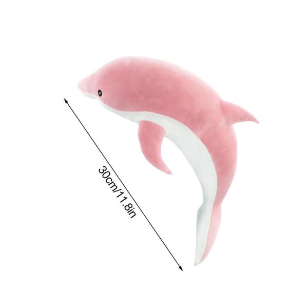 Liten delfin-plyschkudde gosedjur för barnsäng rosa