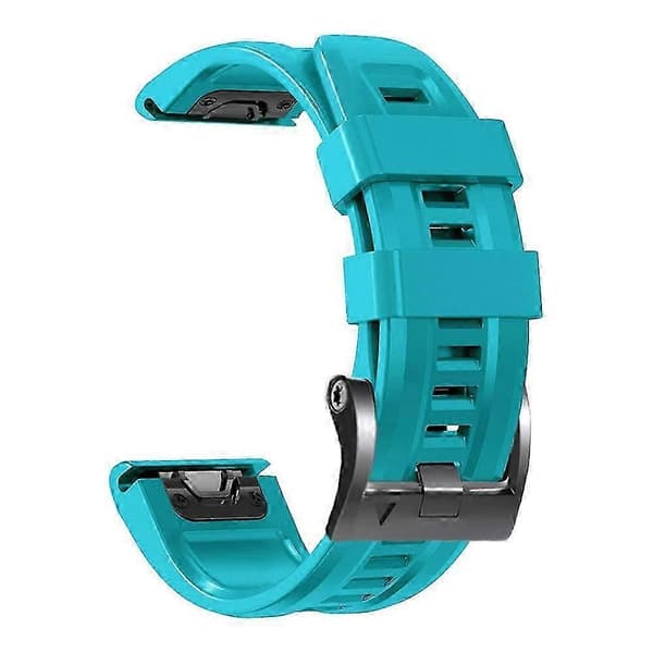 Silikonerem 26mm til Garmin Tactix 7 Pro/Fenix 7X/Fenix 6X Pro med sort spænde (Blå)