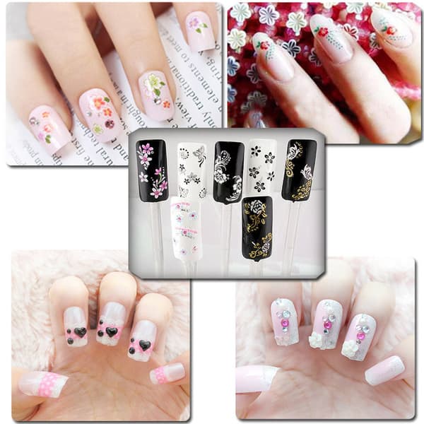 10 ark blommor självhäftande nageldekorationer
