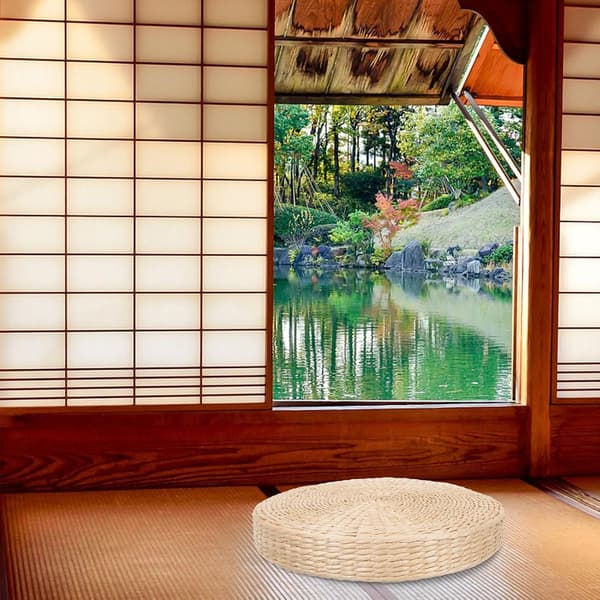 Sittdyna i japansk stil, meditationskudde, inomhus, rund, rörformad, lättskött, praktisk design