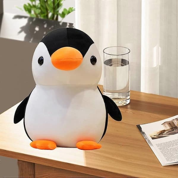 Pehmeä pingviinipehmolelu, söpö 3D-tyyny, pehmeä ristiselän tyyny, pehmolelulahja lapsille (25 cm)