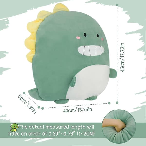 Vihreä dinosaurus-pehmolelu, pehmeä dinosaurus-tyyny, mukava halityyny, kodinsisustus