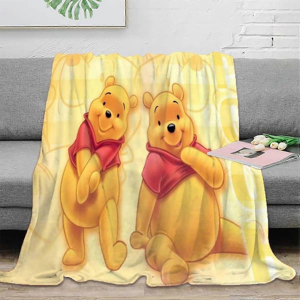 Winnie the Pooh 3D Flanel Fleece Tæpper Bløde Varme Komfortable Plaider til Sofa Fluffy Tæppe Sengeoverkast til Børneværelse Tilbehør I-406