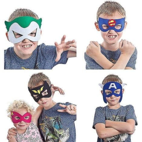 Superhelte-masker som festartikler til børn (32-pak) filt og elastik