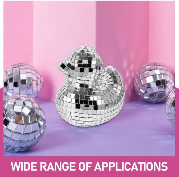Ankformad discokula spegeldekoration silver glas skum reflekterande yta