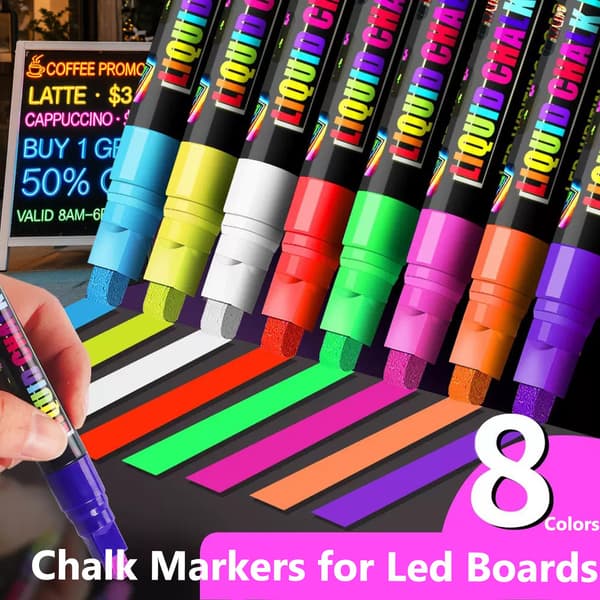 neon kridtmarkers, 7 mm jumbo sletbare tuscher
