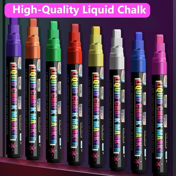 neon kridtmarkers, 7 mm jumbo sletbare tuscher