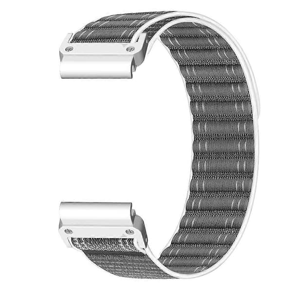 22mm Urrem til Garmin Fenix 8 (47mm) 7 6 5 Armbånd Titanium Nylon Loop Armbånd - Grå V