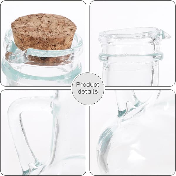 260 ml oljeförvaringsflaska, multifunktionell förseglad glasbehållare med syntetiskt material, greppvänlig design