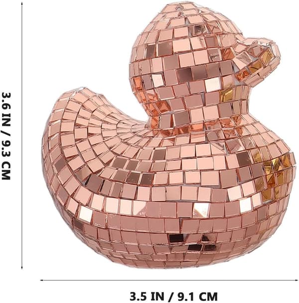 spegelblanka disco-ankfigurer med reflekterande glasyta och lätt skumdesign