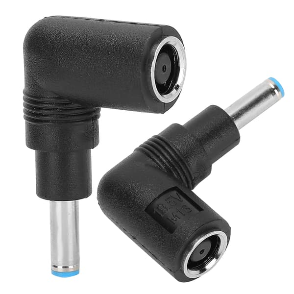 Vinklad strömadapter 7,4x5,0 mm till 4,5x3,0 mm med stift för HP