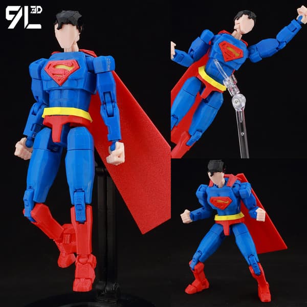 9L3D Superman Invincible Boy Batman Actionfigur LUCKY13 Multi-ledad rörlig T13 Titan13 Hjältemodell Dummy13 Samlarleksaker