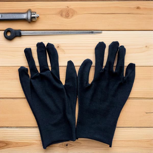12 par mörkfärgade arbetshandskar i bomull, arbetsskydd, bekväma skyddshandskar, medium slim fit