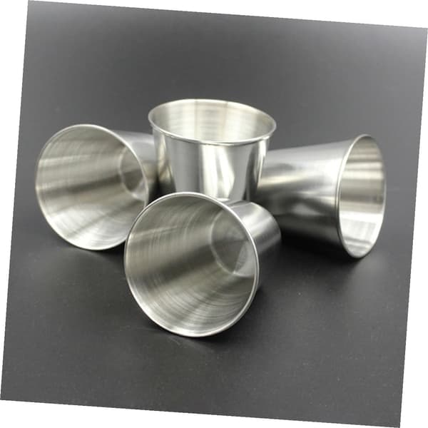 6 st dricksglas i rostfritt stål, lätta, bärbara barartiklar, 70 ml silver shotglas