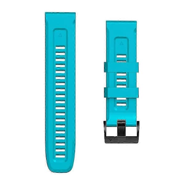 Silikonerem 26mm til Garmin Tactix 7 Pro/Fenix 7X/Fenix 6X Pro med sort spænde (Blå)