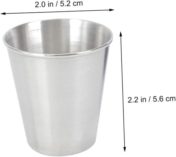 6 st dricksglas i rostfritt stål, lätta, bärbara barartiklar, 70 ml silver shotglas