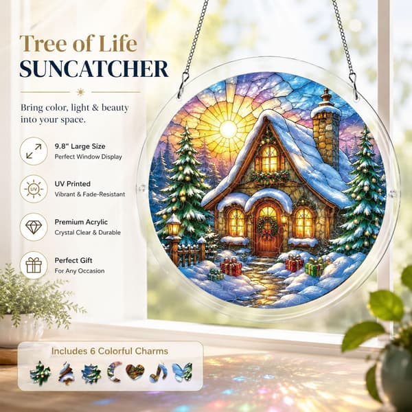 Julpussel i akryl som solfångare, 83 bitar DIY-dekoration Christmas Cabin