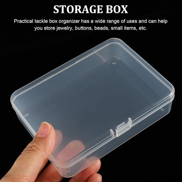 6 st mini-förvaringslådor i plast med lock 11,4 x 8,6 cm rektangulär organisatör