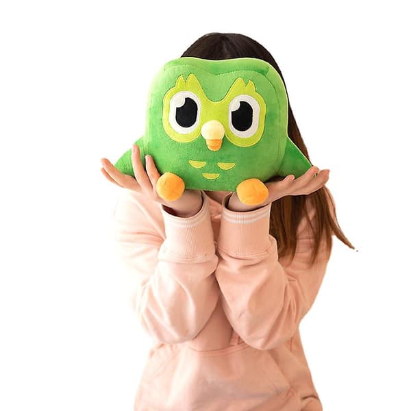 Vihreä Duolingo-pöllö pehmolelu, Duo-pöllö sarjakuva-anime-pöllönukke-FA-