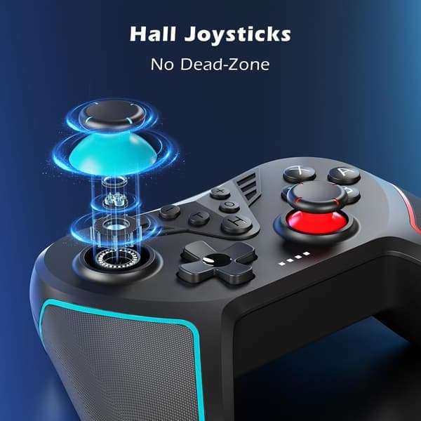 Kontroller for Switch, trådløs kontroller kompatibel med Switch Lite/OLED, Turbo/Makro-programmering/Justerbar vibrasjon/6-akset gyroskop/Skjermbilde Black