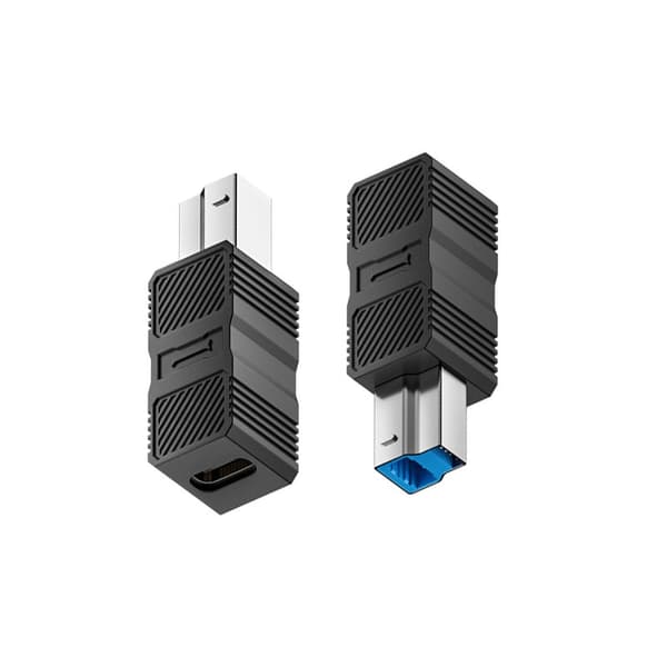 USB 3.0 B-hane till C-hona adapter (2-pack) - Höghastighetsdataöverföring för skrivare, hårddiskar och mer