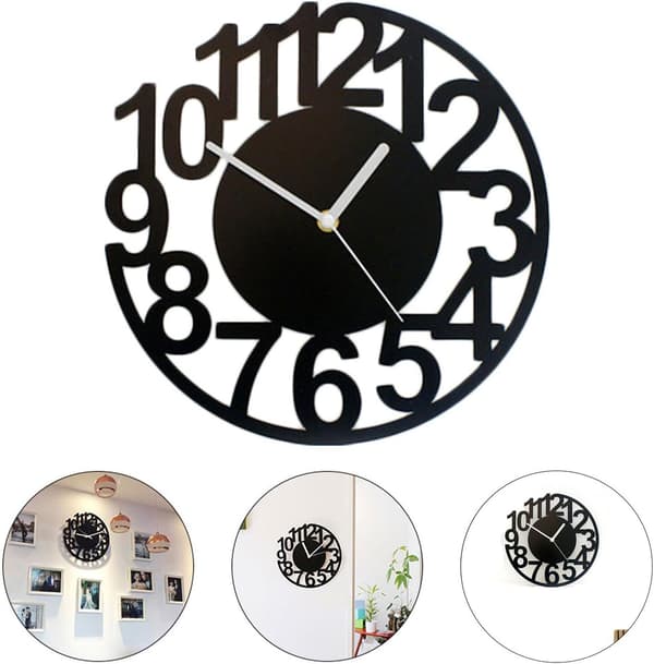 Halvmåneformad väggklocka tyst akrylmaterial lätt att installera enkel kreativ design