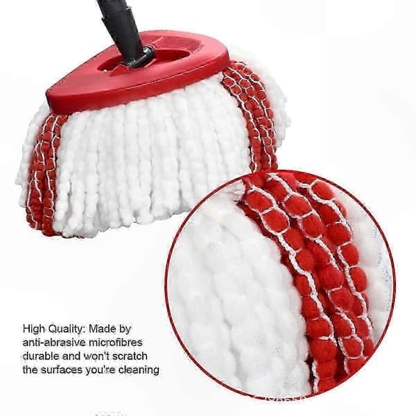 Microfiber-mopp med fotpedal och två mopphuvuden (endast mopphuvuden), 2-pack
