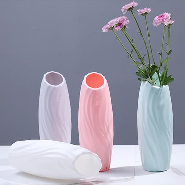 4 st höga vaser blomsterarrangemang vas-set PP-plast modern enkel design lättvikt