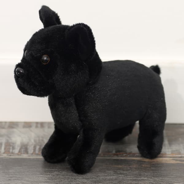 Pehmo-koira musta 19x18x8 cm pehmeä halinalle lapsille