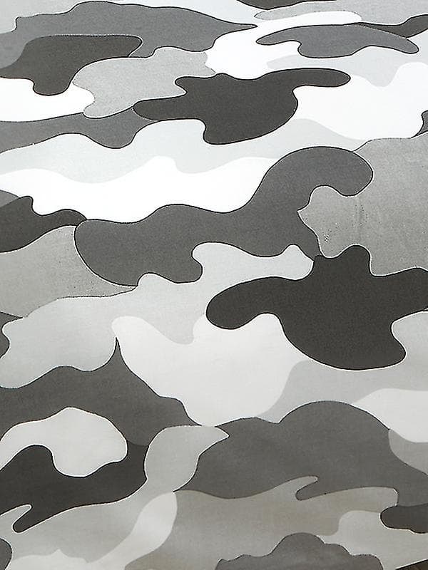 Gråt militær-camouflage vendbart enkeltdyne- og pudebetrækssæt