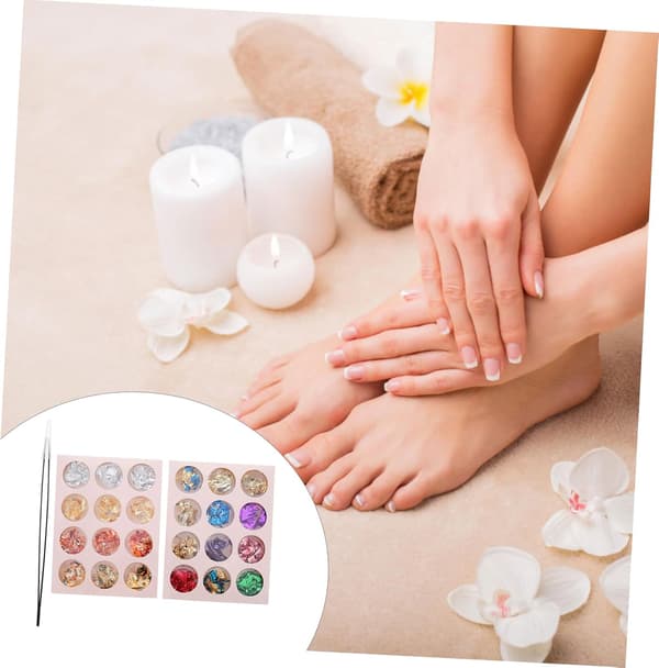 3 stk. neglekunst-tilbehørssæt med glimmersten og manicure-dekorationsværktøj