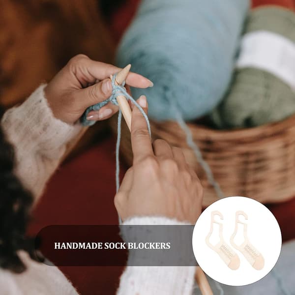DIY-sträckare i trä för strumpor, par med släta kanter, form för stickning och visning