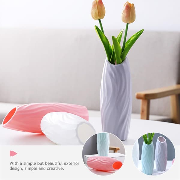 4 st höga vaser blomsterarrangemang vas-set PP-plast modern enkel design lättvikt