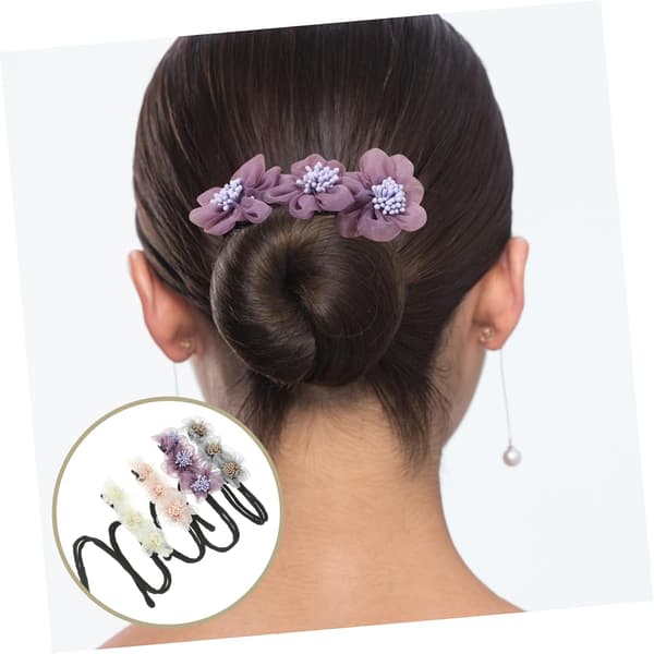 4 st. blomformade hårknutmaskiner för kvinnor och flickor, eleganta och mångsidiga håraccessoarer