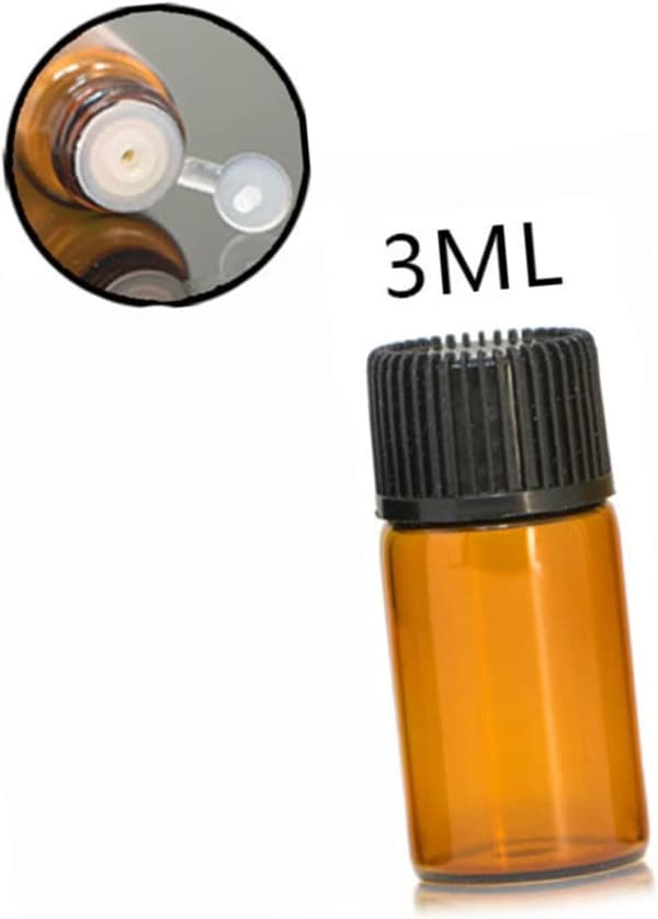 9 stk. 3 ml ravfarvede glasflasker med dråbeindsats, bærbare minibeholdere