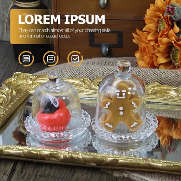 Ljuskopp i glas Ljusstake Enkel elegant glaskopp Dekorativt lock