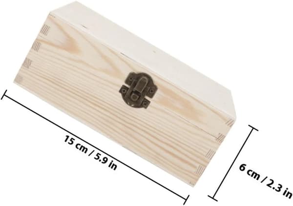 Furu trälåda med lock 15x9,4x6cm Obehandlad förvaringslåda i trä