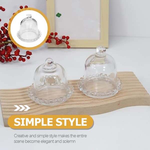 Ljuskopp i glas Ljusstake Enkel elegant glaskopp Dekorativt lock