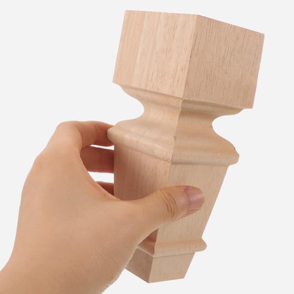 Möbelben i trä för bord och byrå, beige massivt trä