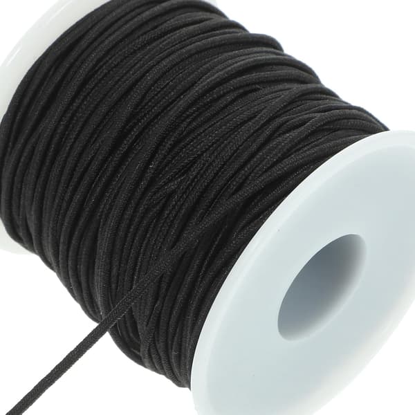 Elastisk armbandstråd 1,5 mm tjock DIY elastisk armbandstråd svart och vit 2 st 40 m rulle