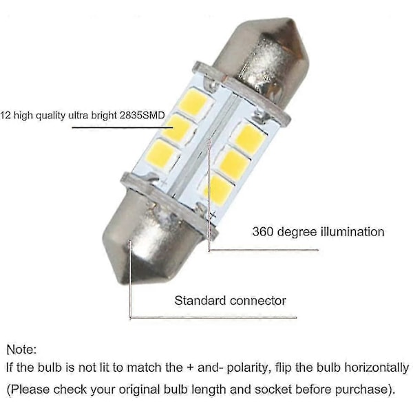 Marine LED -Vaihtolamput Veneen Valoille Super Kirkkaat 12 Voltin 32 Mm Lamput Veneen Navigointivaloille