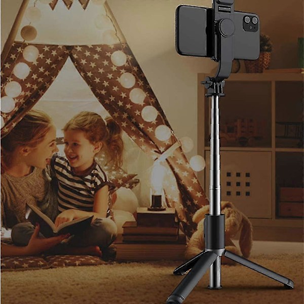 Selfie Stick Stativ, Bærbar Udvidbar 3 i 1 Stål Telefonstativ