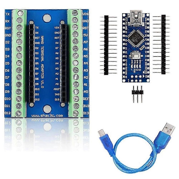 Nano I/O Shield Expansionskort Kompatibelt med för + Nano 3.0 med CH340 Chip för Kit DIY
